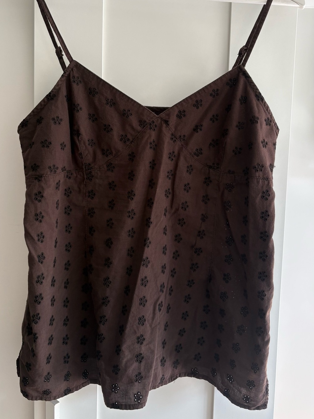 Vintage 725 Originals y2k Brown Floral Embroidered Top